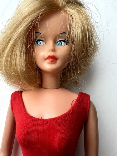 Vintage Tressy Grow Hair Doll American Character Blonde w/ Barbie Red Swimsuit,