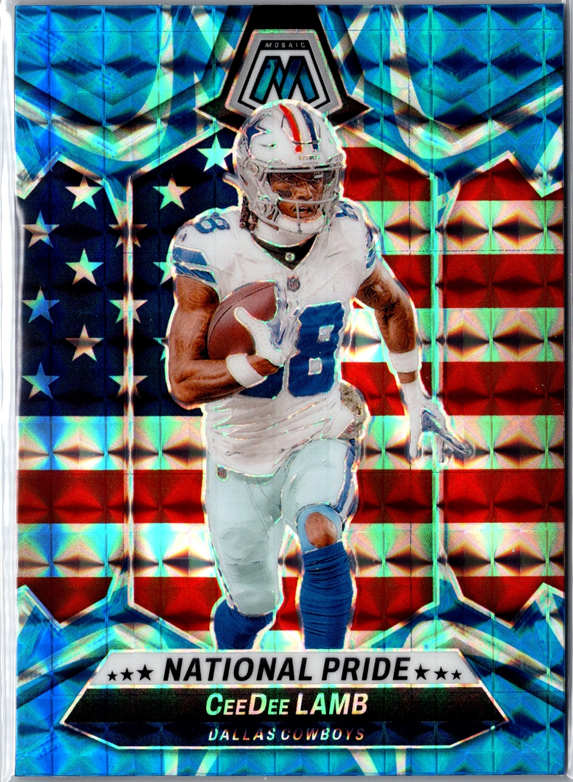 CeeDee Lamb 2024 Panini Mosaic Mosaic Reactive Blue #262 Dallas Cowboys