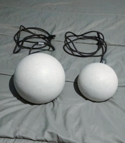 2 lámparas exterior/interior decorativas Massive, bolas granito 20/15cm