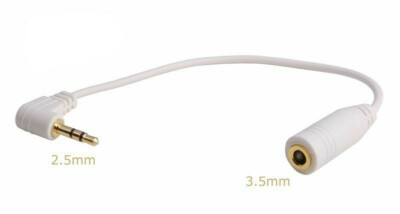 Klinke-Adapter | 2,5mm Stecker auf 3,5mm Buchs Klinke-Adapter | weiss