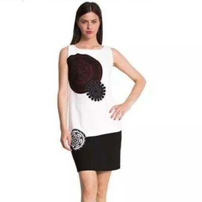 desigual dress black and white Desigual Pleated Midi Dress main image 0