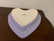 Chantal Lavender White Heart Shaped Baking Dish Stoneware 1 1/2 Qt # 93-HPDD24