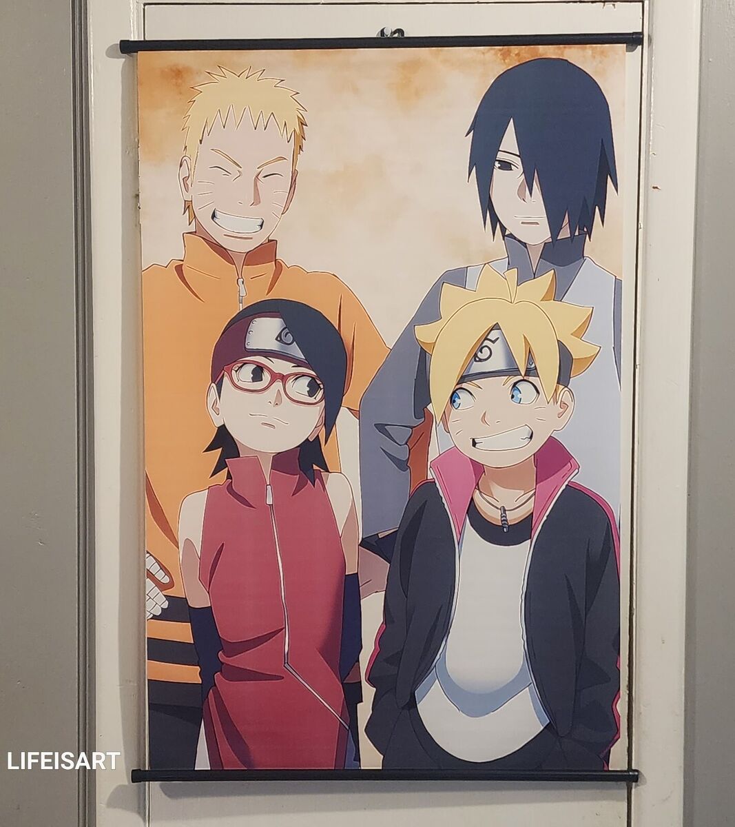 BORUTO/SARADA/NARUTO/SASUKE- Wall Scroll Banner 30 x 40 Anime CANVAS!! 🔥  🔥