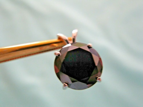2.93ct 100% REAL EARTH MINED NATURAL BLACK DIAMOND NECKLACE, CERTIFICATE,PENDANT - Picture 3 of 10