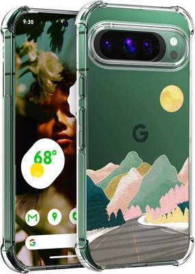 For Google Pixel 9 Pro XL 5G Clear Case with Shockproof Bumper Silicone Cover