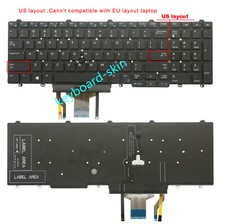 US Backlit Keyboard For DELL Latitude E5550 E5570 P37F P48F 5580 5590 5591 P60F