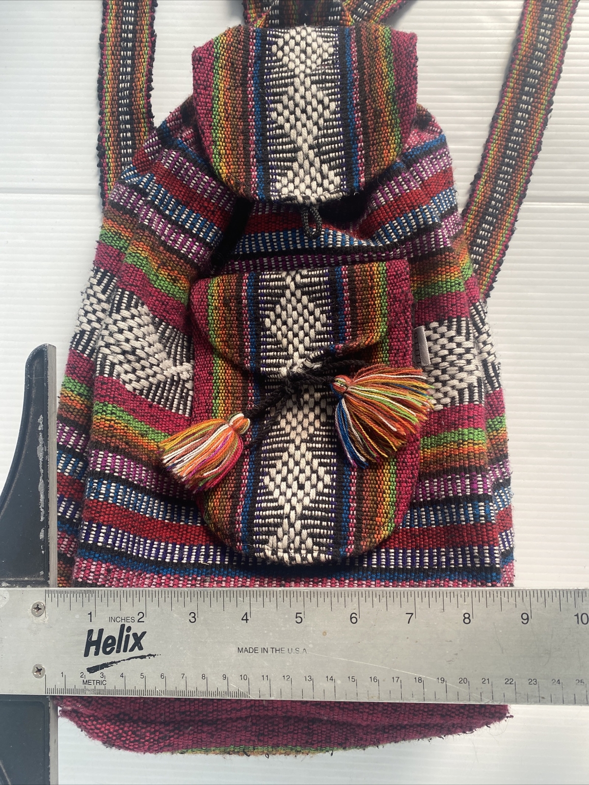 Mexican Blanket Mini Backpack Drawstring Outside … - image 6