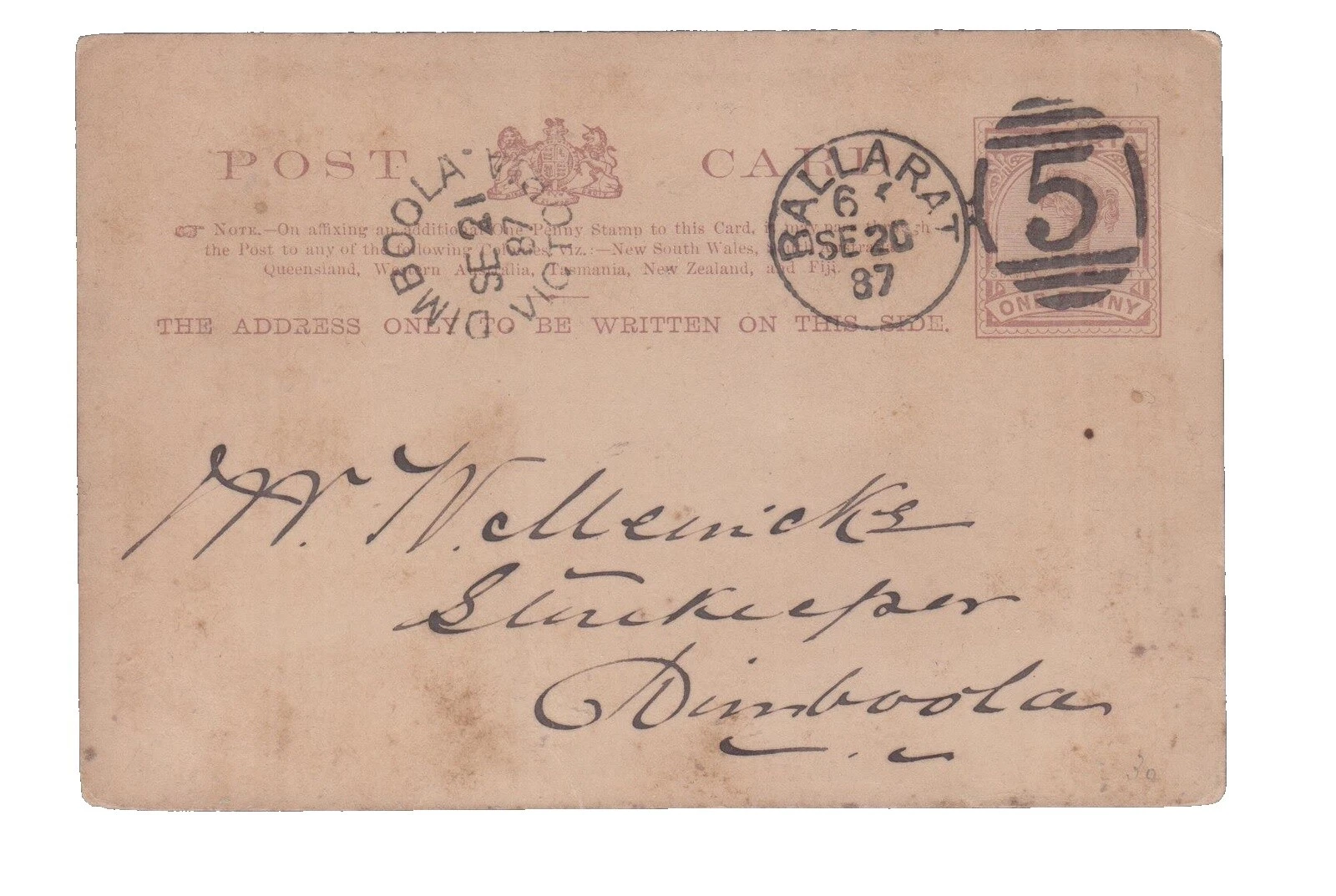 Postal Card, Stationery Australian Victoria Stamps