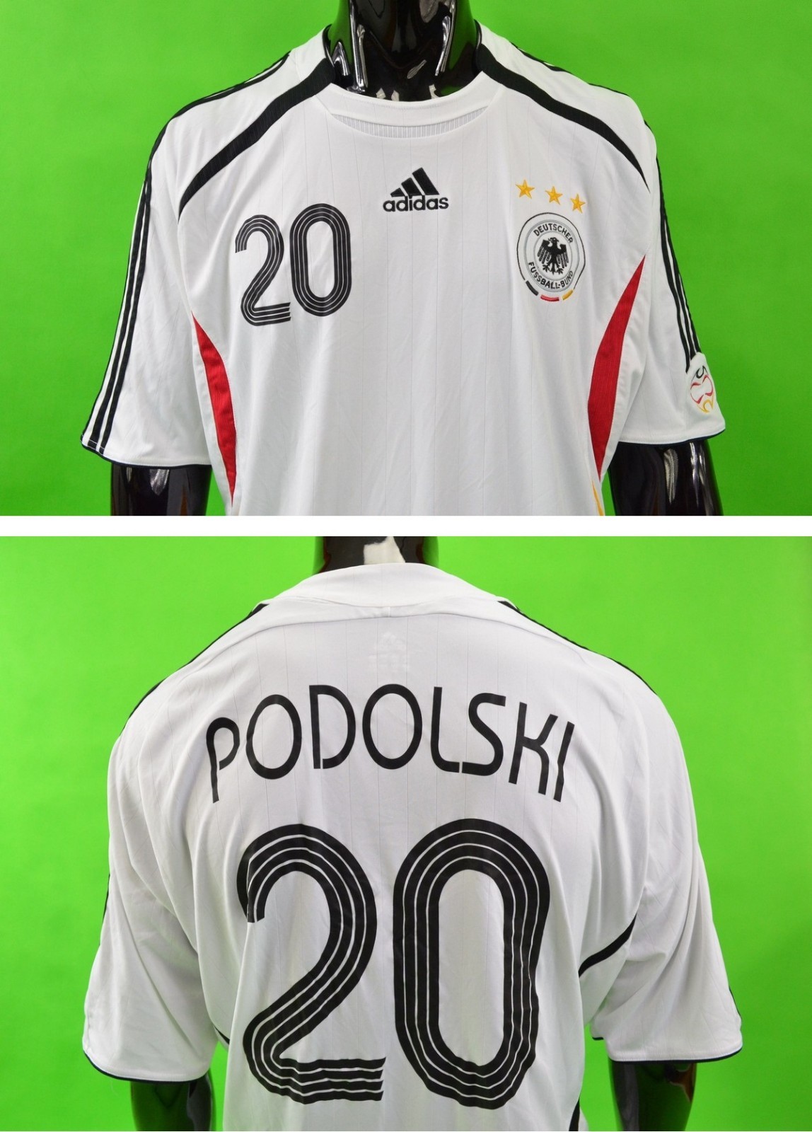 Adidas FUSSBALL-BUND Germany Deutschland Home Shirt WC 2006 PODOLSKI SIZE 2XL Adidas FUSSBALL-BUND Germany Deutschland Home Shirt WC 2006 PODOLSKI SIZE 2XL