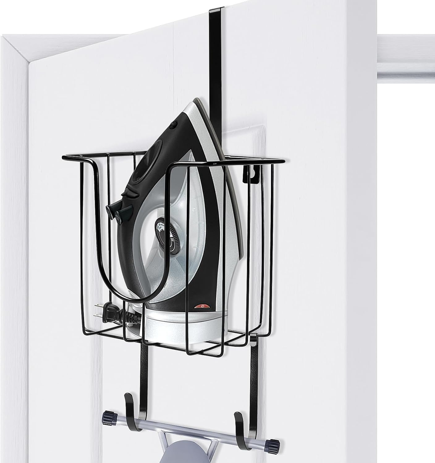 Ironing Board Hanger,Ironing Board Wall Mount,Over the Door Ironing Board Holder-image