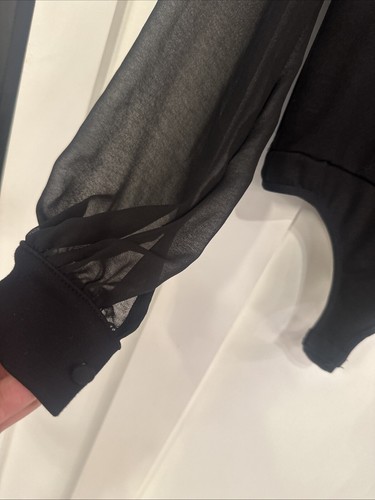 Body BEBE nero con maniche a rete taglia XS elasticizzato - Foto 3 di 7