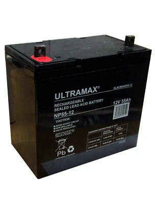 12V 55AH (50AH & 60AH) Ultramax 55-12 AGM/GEL Mobility Battery & Backup Systems