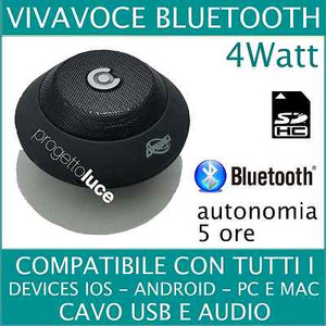 Kit Vivavoce Bluetooth Per Auto O Tavolo Universale Speaker Smartphone Tablet 4w Ebay