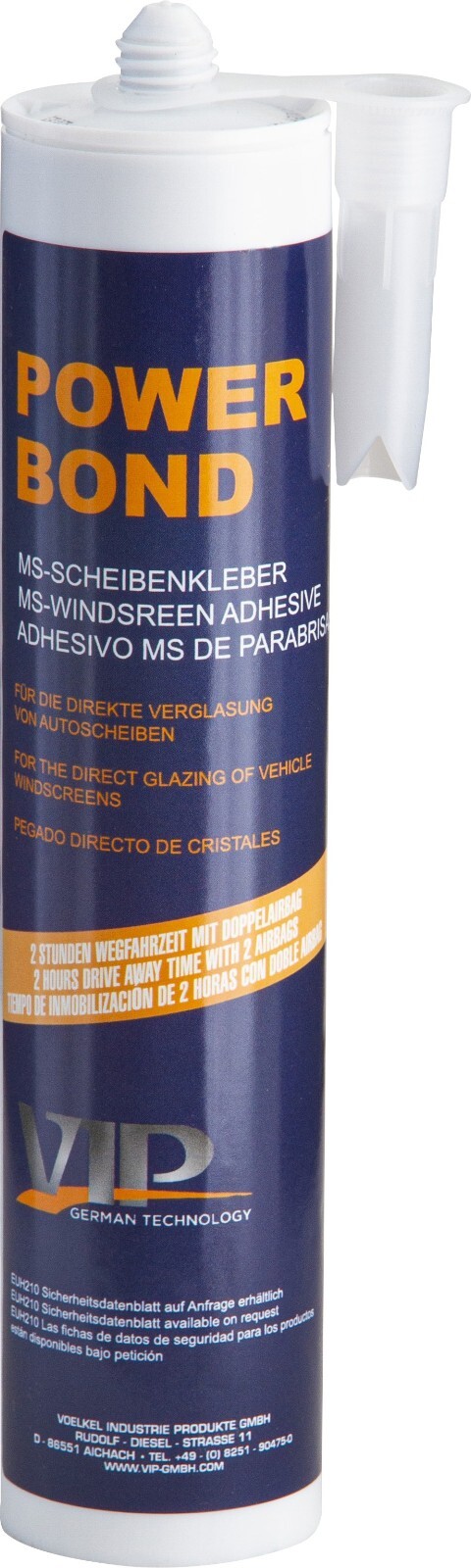 2 x VIP 'Power Bond S' Windscreen MS-Polymer Sealant Bonder Black - VIP13Bx2