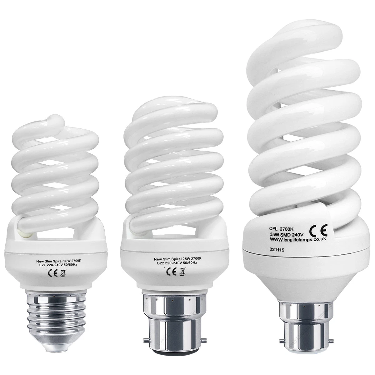 Energy Saving Spiral Bulb in 20w, 25w, 35w Cap B22 or E27 eBay