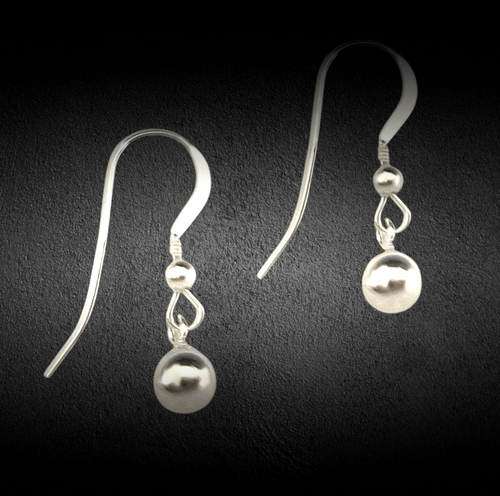 Sterling Silver Ball Earrings 925 Stamp 6mm Ball Charm 25mm Drop Dangle Boxed