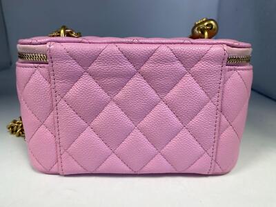 Authentic CHANEL Bubblegum Pink Sweet Heart Vanity Case with Chain
