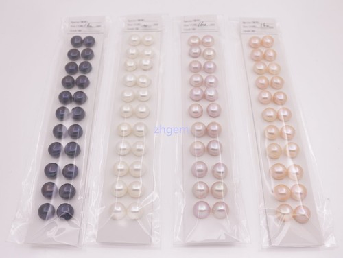 1 Par 11.5mm Botón Perla Medio Agujero Pendiente Hacer Blanco Rosa Morado Negro - Imagen 4 de 13