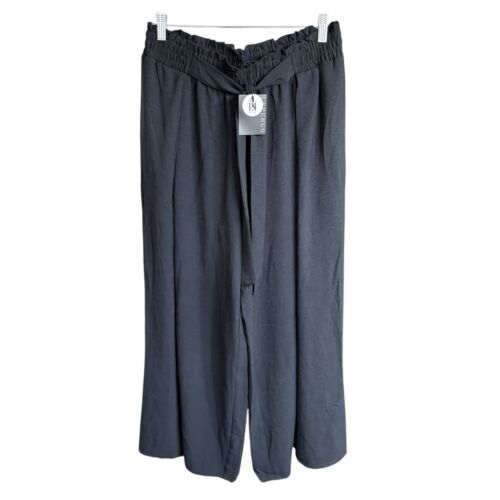 Lepunuo Pants Women's Wide Leg Black Belted XL Casual Career Dress Relaxed