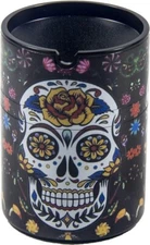 Portable Car Travel Cigarette Cylinder Candy Skull Ashtray Holder Cup LED Light