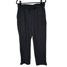 Joie Large Joggers Black Pull On Lounge Relaxed Fit Pants Stretch Minimalist