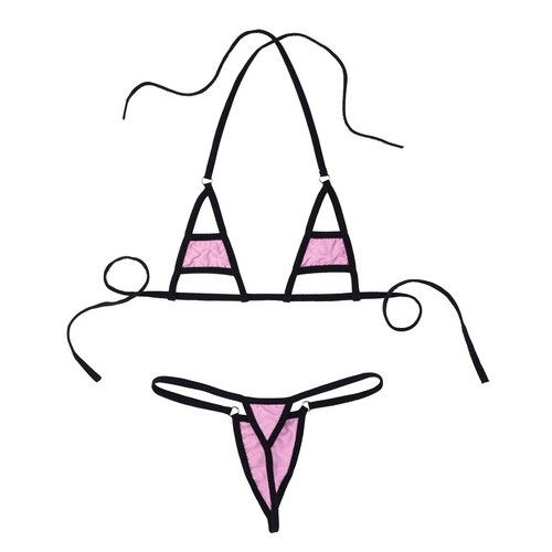 Sexy Women Lingerie Mini Thong Bikini Tankini Crop Tank Bra Top Briefs Swimwear - Picture 124 of 125
