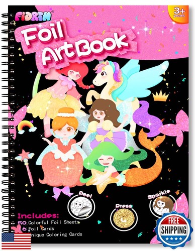 FIDRTH Art Craft Activity for Kids: Foil Fun DIY Travel Toys Supply Set, No M