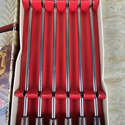 Fondue Gabeln Edelstahl Holzgriffe FW Woolworth Vintage 6er Set Japan - Bild 4 von 11