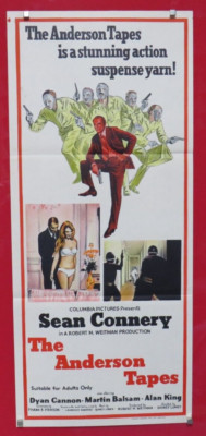 THE ANDERSON TAPES ORIGINAL 1971 CINEMA DAYBILL FILM POSTER Sean Connery 70's