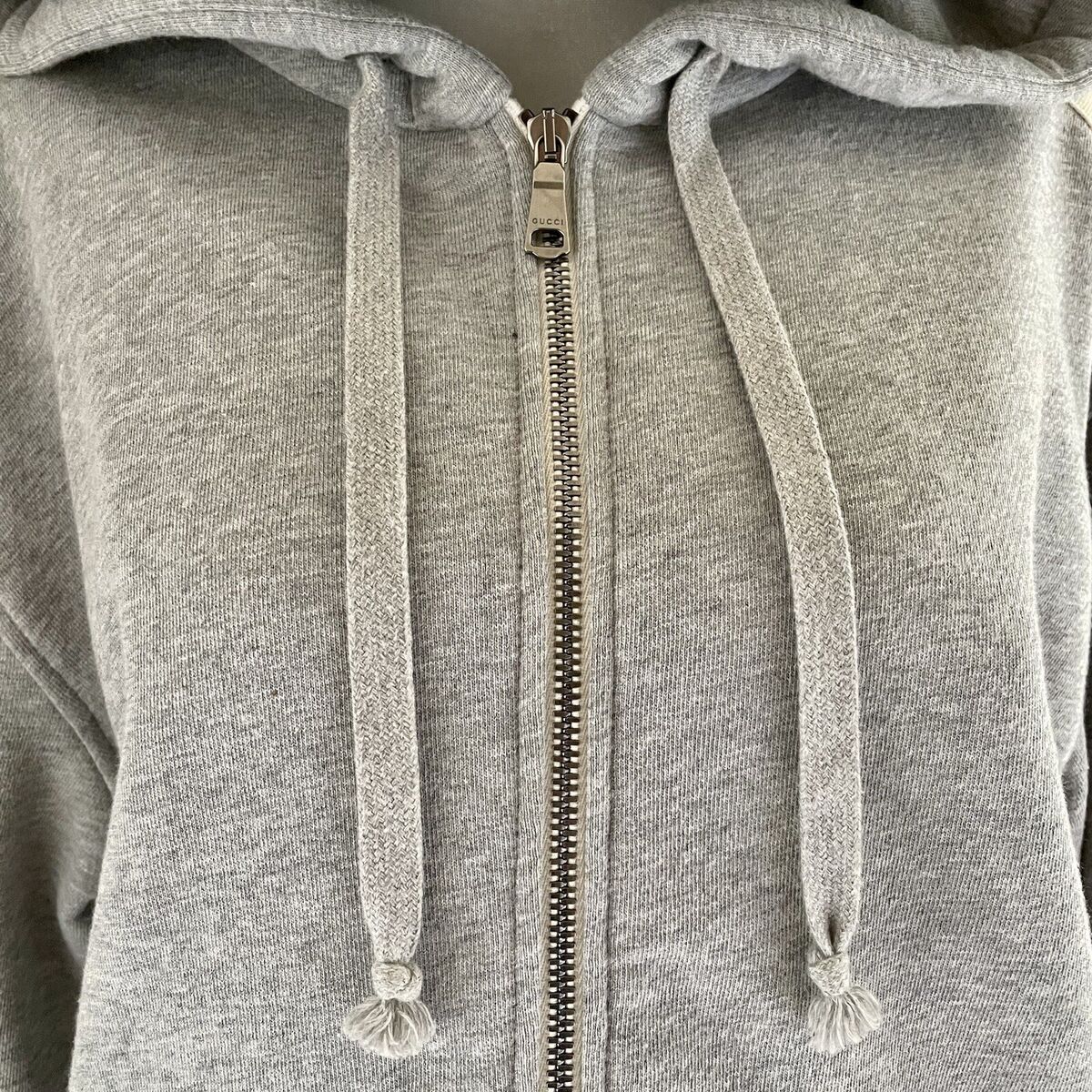 GUCCI Logo Stripe Sweatshirt Track Zip Jacket Hoodie Grey GUCCI Logo Stripe Sweatshirt Track Zip Jacket Hoodie Grey