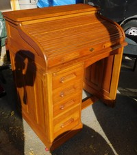 Sandalwood Classic Grecian Roll Top Secretary Desk For Sale Online