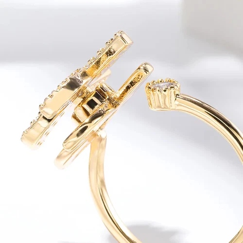 Anillos de girasol para mujer giratorios y ajustables de cualquier talla de cristal de moda - Foto 3 de 15