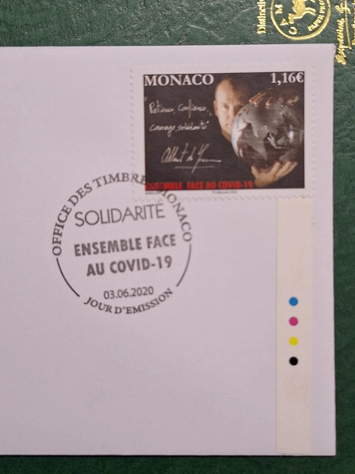 2020 Monaco Solidarity We Face Fight Virus Pandemic Frontliner Heroes stamp FDC - Image 4 of 4