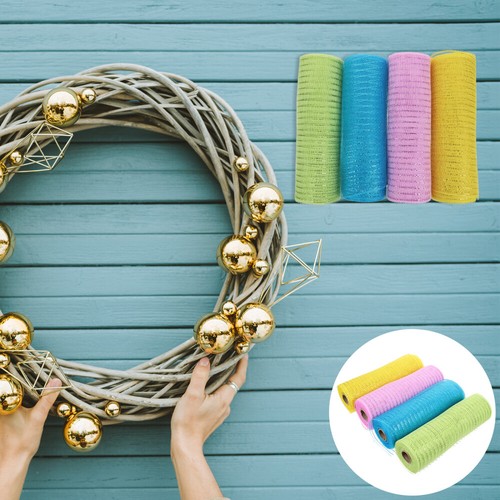 4 Rolls Ornement De Couronne Rubans Maille collections Pour L'artisanat Bricolage