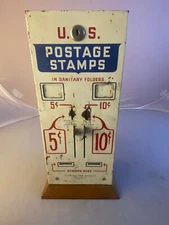 Vintage U.S. Post Office Postage Stamps Vending Machine 5 & 10 Cent W/ 2 Keys