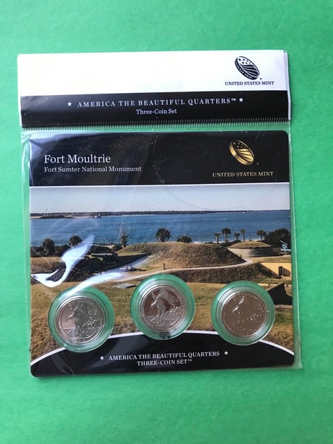 2016 PDS Fort Moultrie-America the Beautiful Quarters-3 Coin Set-Mint Sealed