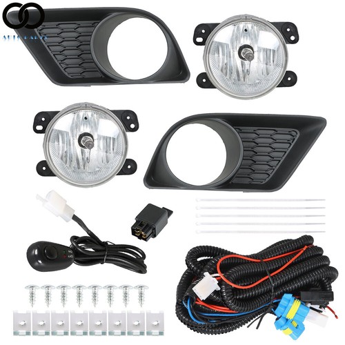 Pair of Fog Lights Lamps w/Cover Bulbs+Switch Kits For 2011-2014 Dodge Charger - Picture 2 of 7