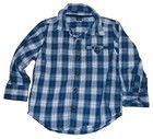 9P BABY GAP 3T Plaid Oxford Button Up Down Dress Shirt {Blue Black White} — photo 7