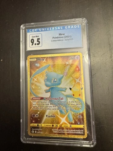 CGC BLUE 9.5/10 Gem Mint Mew 025/025 Celebrations Ultra Rare 2021 Pokemon Card