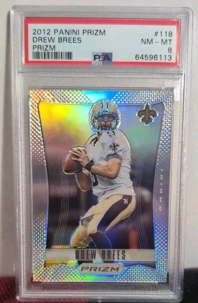 2012 Panini Prizm 118 DREW BREES Silver Holo PSA 8 NM-MT HoF!