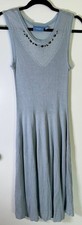 Simply Vera Wang Large Midi Tank Knit Dress Dusty Sky Blue Boho Fairycore Flare
