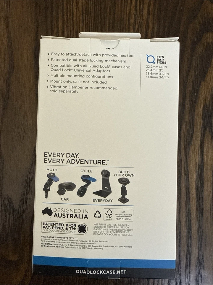 QUAD LOCK Motorcycle/Moto Handlebar Mount + Vibration Dampener NEW - Image 3 of 4