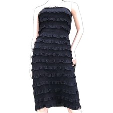 Vtg Betsey Johnson Dress Y2K 90s Strapless Bl...