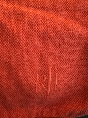 Ralph Lauren Red Heavy Cotton Throw Pillow Covering RLL Monogram 24"x14" - Picture 1 of 6