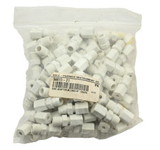 Cole-Parmer 30815-21 Male Pipe Adapter, White PP, 1/8" OD x 1/8" NPT,7/8" (100x)