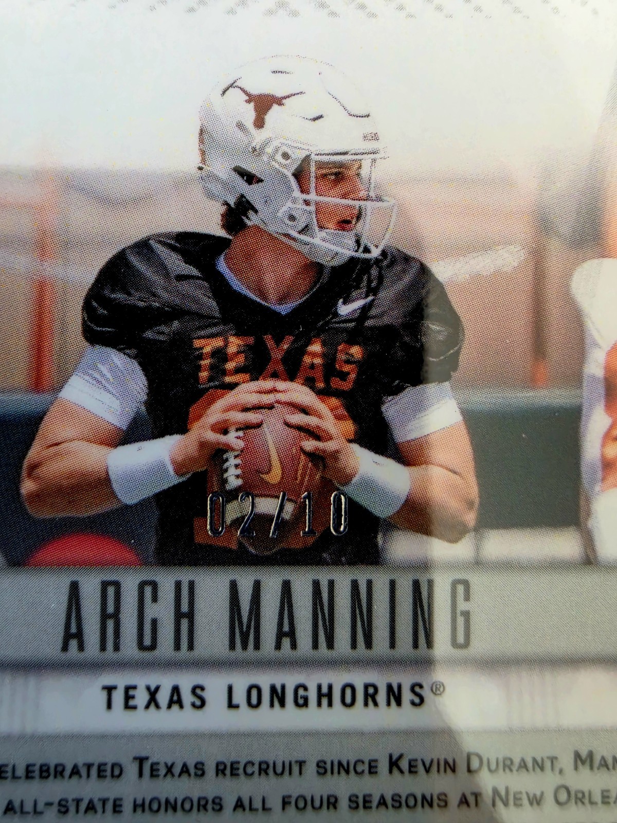 2023 Panini Prizm Arch Manning Auto Gold 2/10 Texas PSA Graded #ptam view 10