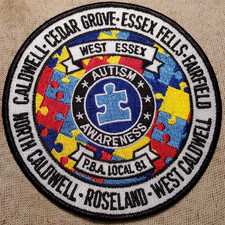 NJ West Essex Local 81 New Jersey Autism Awareness Police Shoulder Patch-4.5In