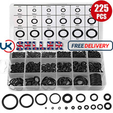 225pc Assorted O RING SET Black Rubber Seals Sink Tap Washers Plumbing Air Gas
