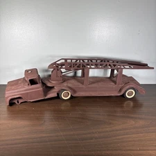Vintage 1950s Buddy L Ladder Fire Truck Pressed Steel Antique USA Toy 26”