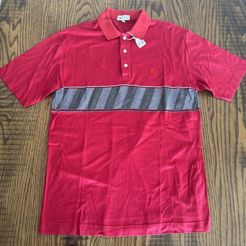 Lanvin, RARE Vintage Lanvin Paris Made in France Mens Polo Shirt Red Large 16 1/4